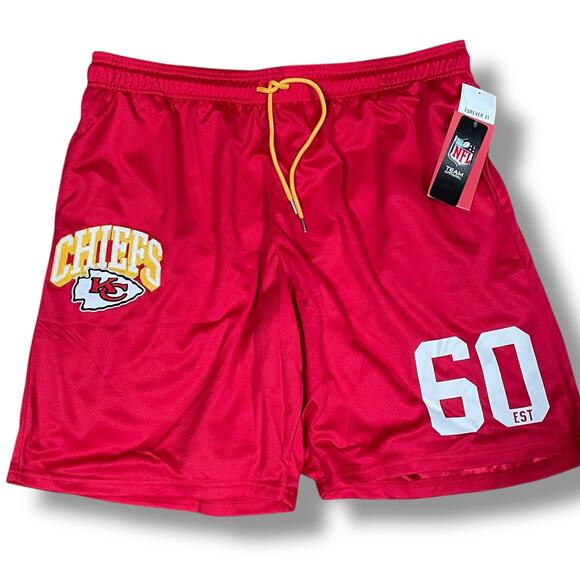 NFL Team Apparel Kansas City Chiefs Mens Size XXL Mesh Shorts Red 2XL Forever21 - Picture 5 of 14